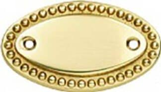 Dörrskylt blank mässing liten oval skylt 60 x 35 mm