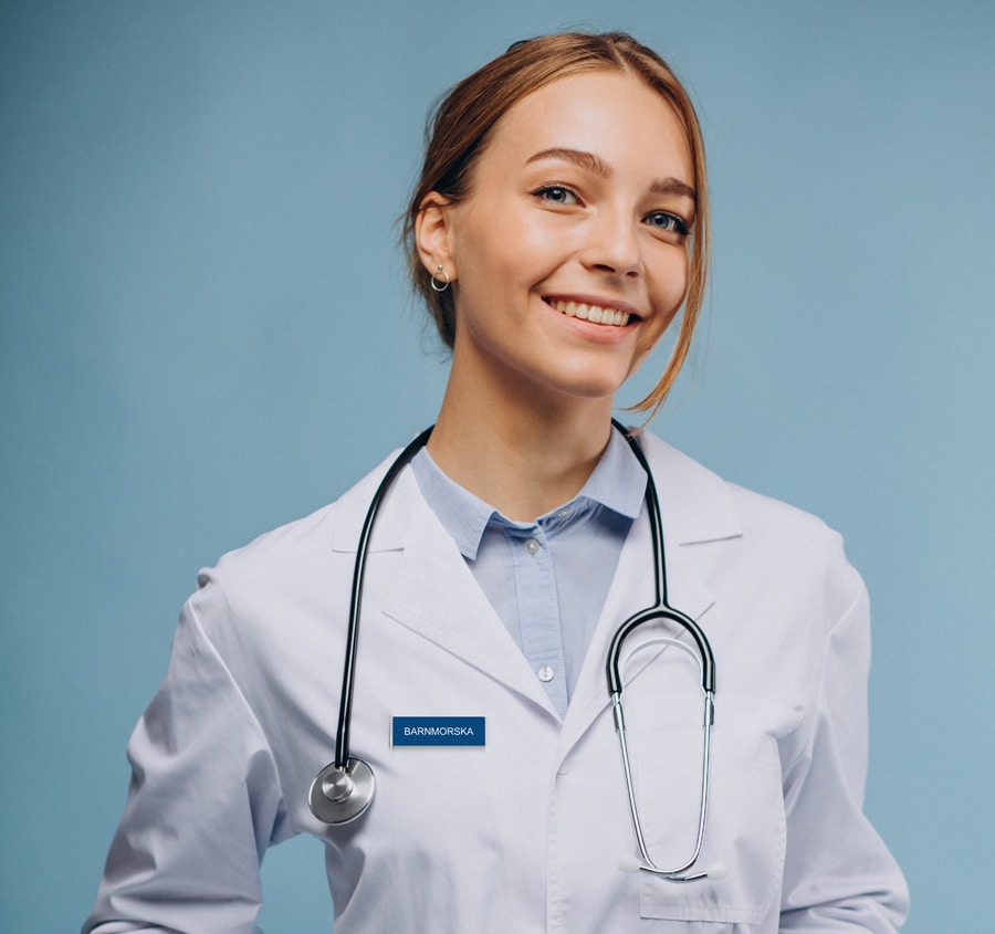 Vårdskylt namnskylt barnmorska läkare sjuksköterska Skyltdax 