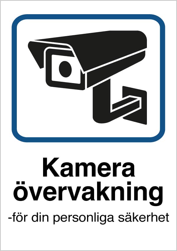 Övervakningsskyltar kameraövervakning för din personliga säkerhet skylt