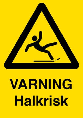 Varningsskylt varning halkrisk