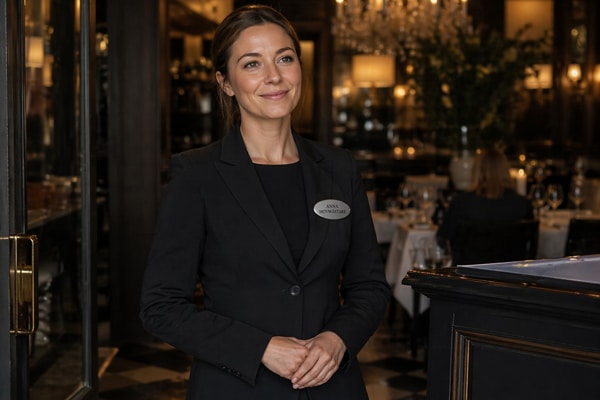 Namnbricka hovmästare restaurang Skyltdax 