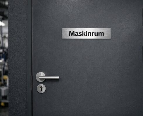 Industriskylt dörrskylt Skyltdax