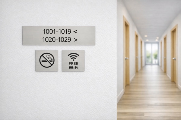 Informationsskylt hotell rökning förbjuden gratis wifi Skyltdax 