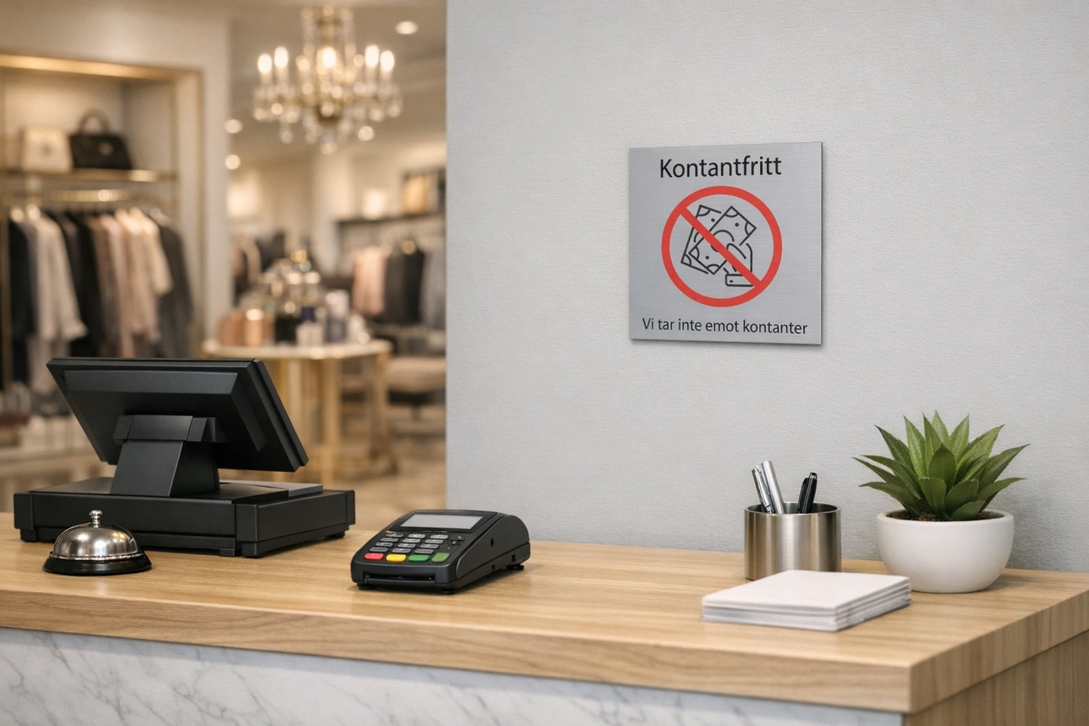 Betalskylt kontantfri skyltdax 