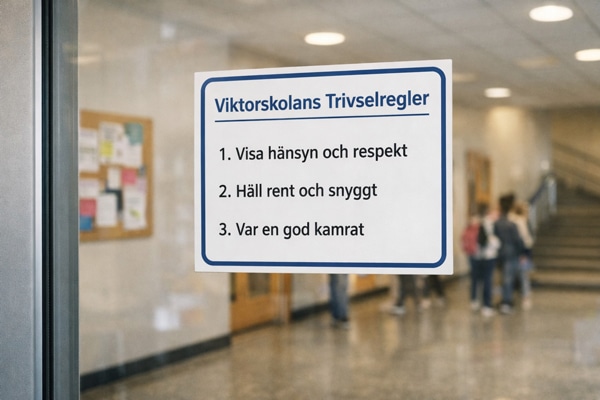 Skolskyltar- Informationsskylt plast skola trivselregler Skyltdax