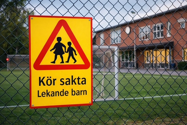 Varningsskylt lekande barn Skyltdax 