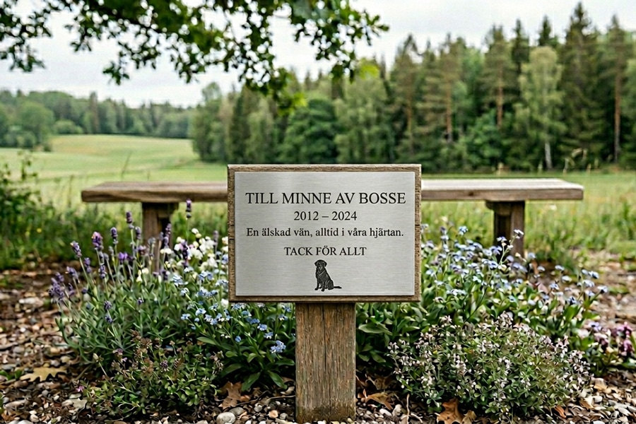 Minnesskylt Aluminium hundskylt