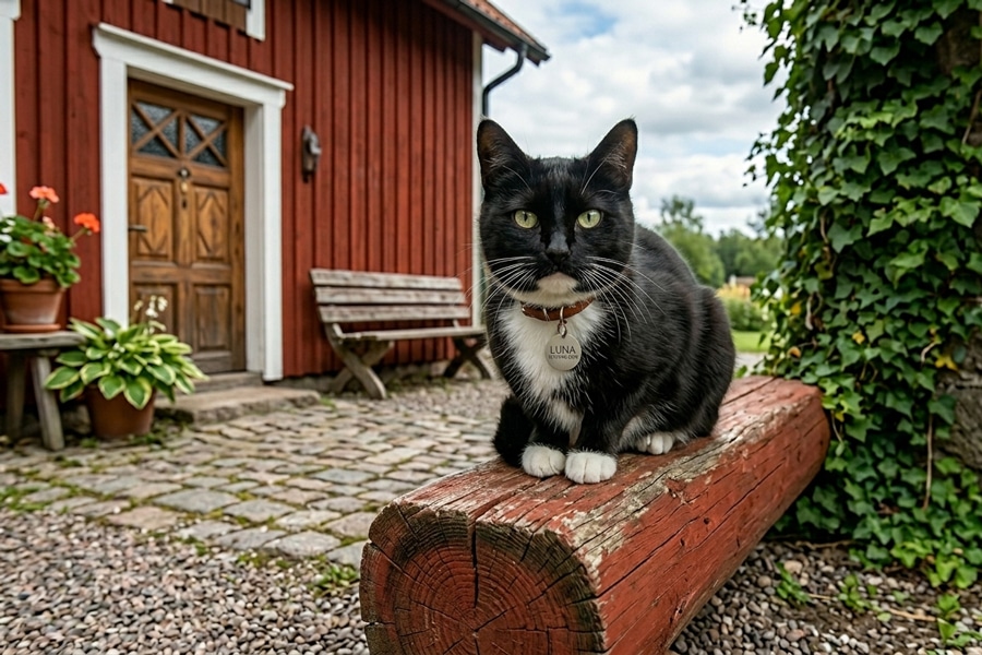 Kattskylt namnbricka katt