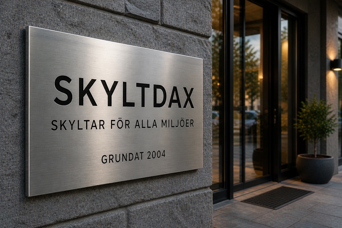 Entréskylt förnicklad mässing Skyltdax