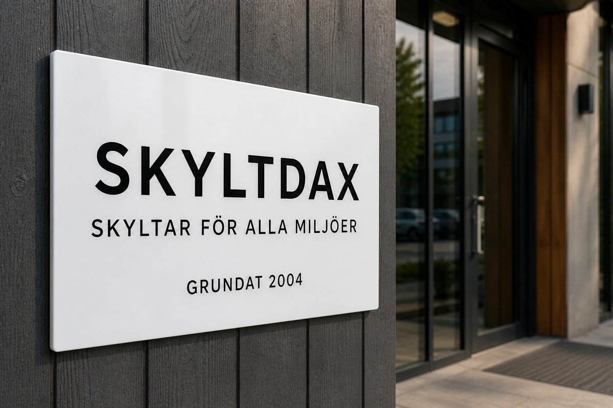 Entréskylt plast Skyltdax