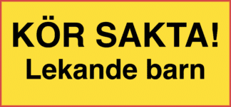 Kör sakta skylt med lekande barn för privat väg och villaområde
